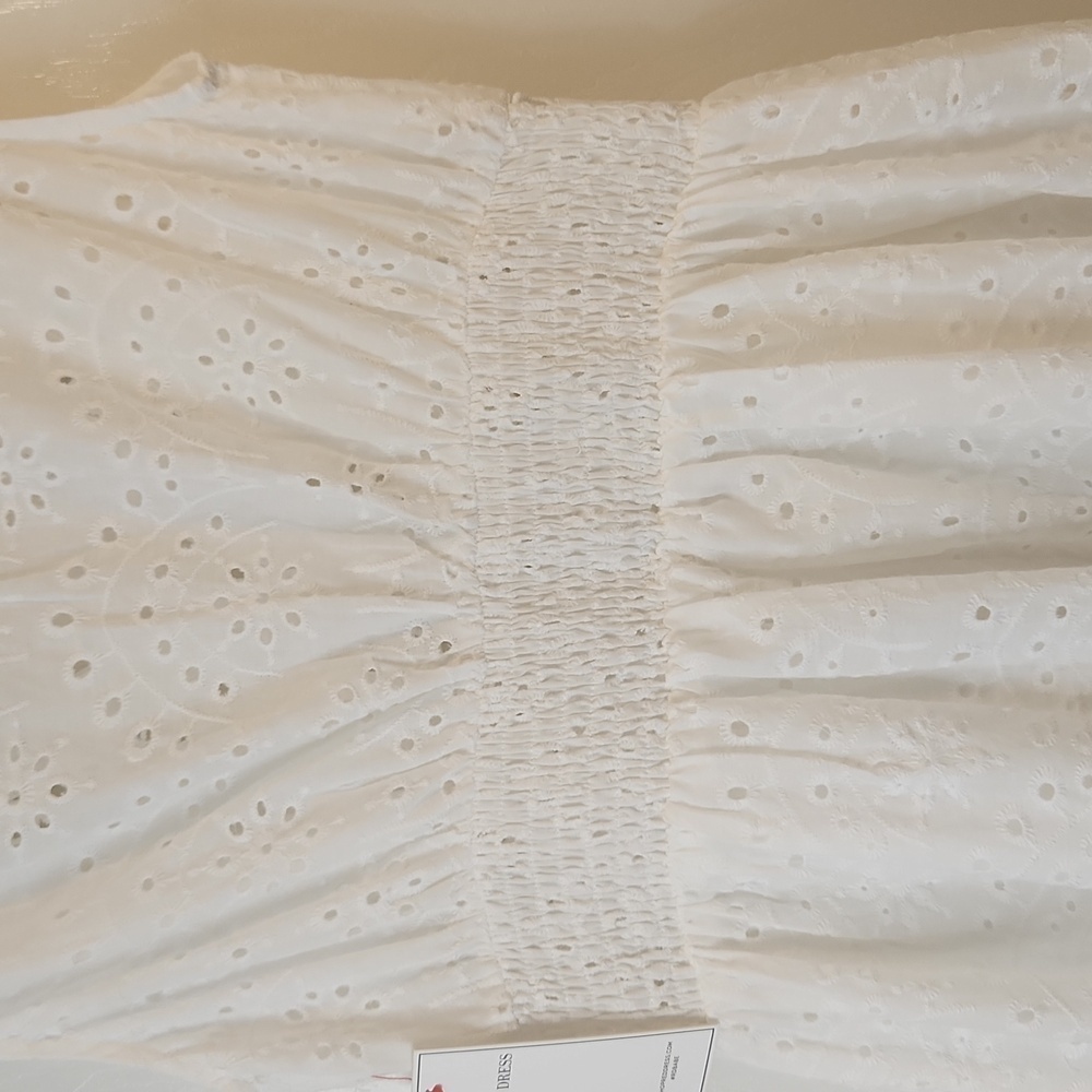 NWT Flying Tomatoe White Sleeveless Eyelet Midi Length Dress Size S - Picture 8 of 12